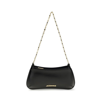 Jacquemus Black Calf Leather Bisou Chaine Small Shoulder Bag