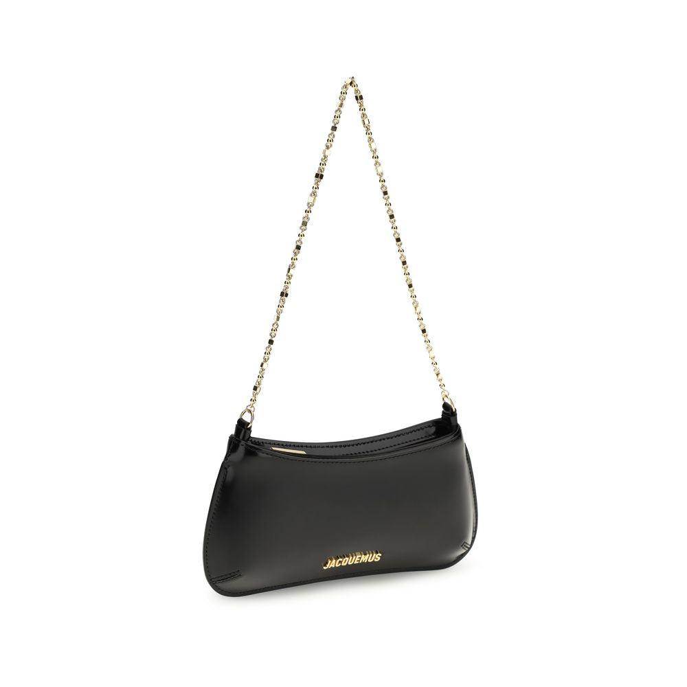 Jacquemus Black Calf Leather Bisou Chaine Small Shoulder Bag