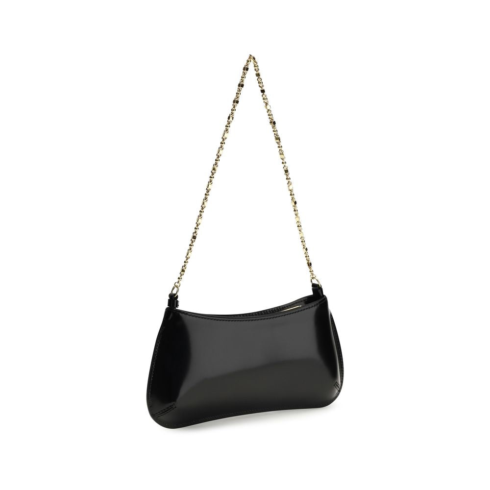 Jacquemus Black Calf Leather Bisou Chaine Small Shoulder Bag