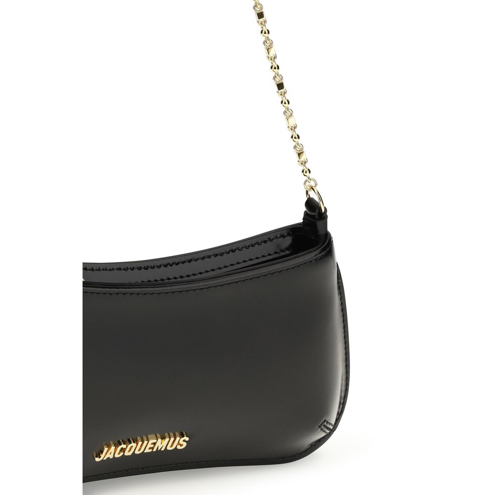 Jacquemus Black Calf Leather Bisou Chaine Small Shoulder Bag