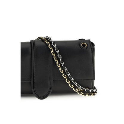Jacquemus Black Calf Leather Shoulder Bag Le Bambino Chaine
