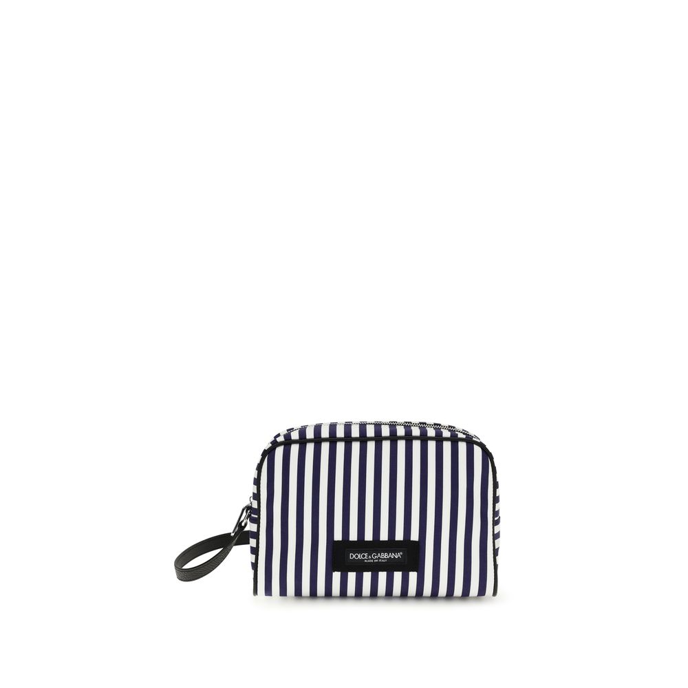 Dolce & Gabbana Navy & White Striped Washbag