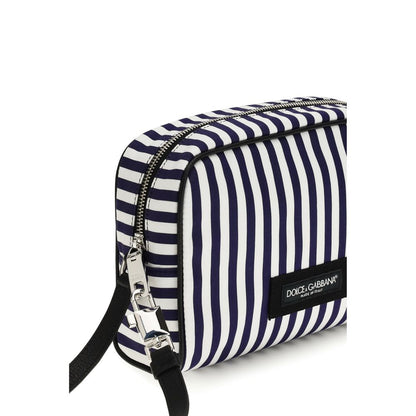 Dolce & Gabbana Navy & White Striped Washbag