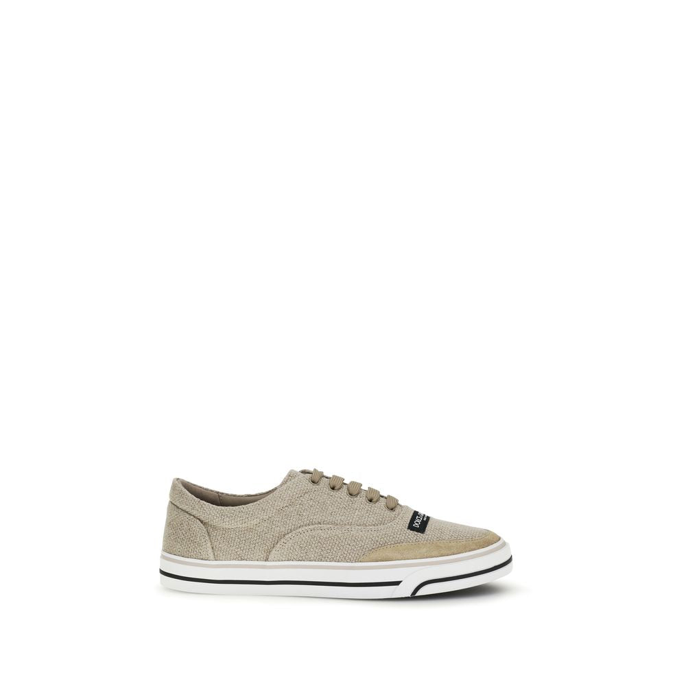 Dolce & Gabbana DG Sailing Beige Linen Low Top Sneakers
