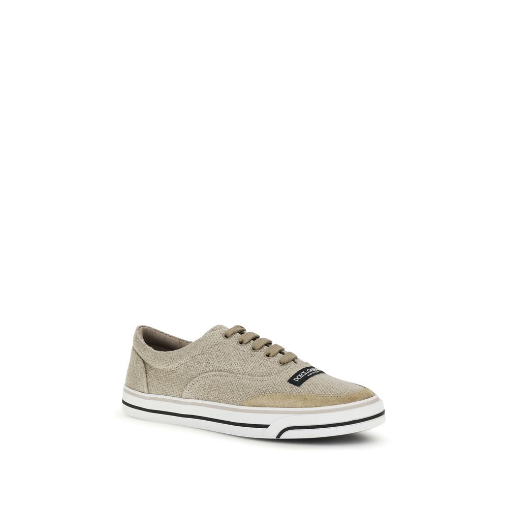 Dolce & Gabbana DG Sailing Beige Linen Low Top Sneakers