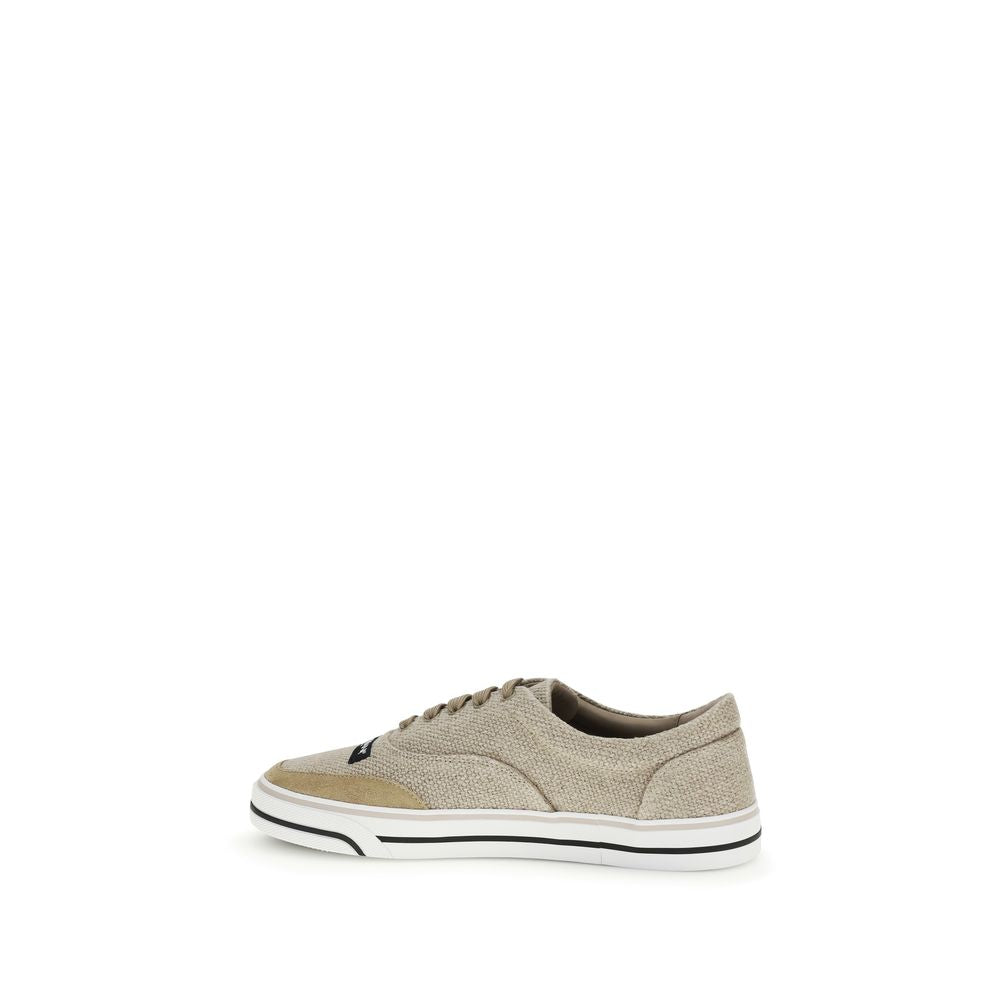 Dolce & Gabbana DG Sailing Beige Linen Low Top Sneakers