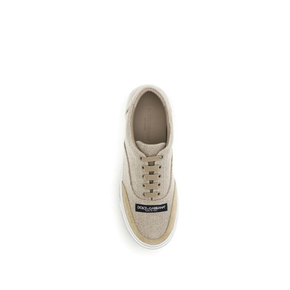 Dolce & Gabbana DG Sailing Beige Linen Low Top Sneakers