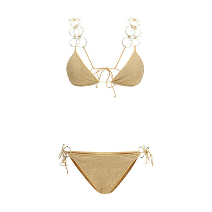 Oséree Lumière Ring Microkini - Gold Polyamide Bikini