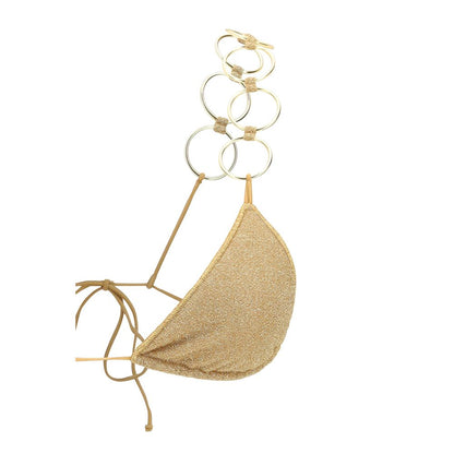 Oséree Lumière Ring Microkini - Gold Polyamide Bikini