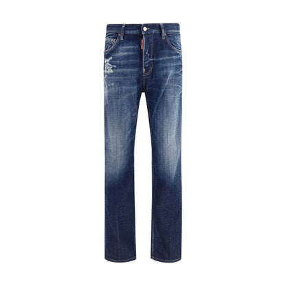 Dsquared2 Blue Cotton Ripped Jeans