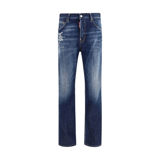 Dsquared2 Blue Cotton Ripped Jeans