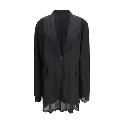 Our Legacy Black Linen Blazer - Reversible Drip Design