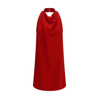 Valentino Garavani Draped Silk-Cady Mini Dress in Red