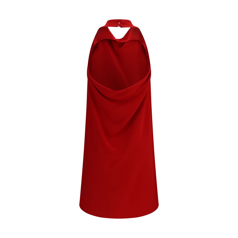 Valentino Garavani Draped Silk-Cady Mini Dress in Red