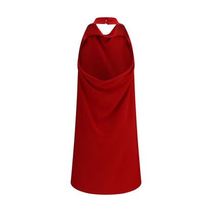 Valentino Garavani Draped Silk-Cady Mini Dress in Red