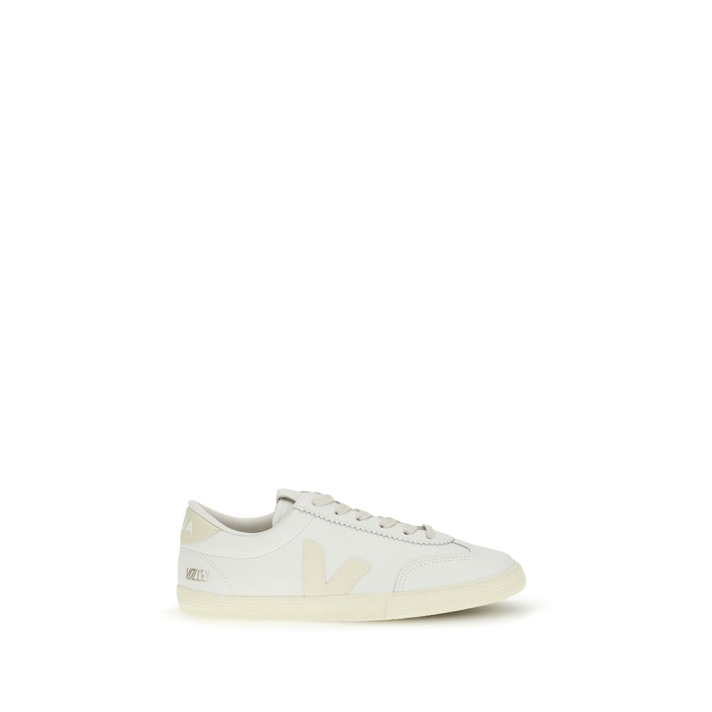 Veja White Calf Leather Volley Low Top Sneakers