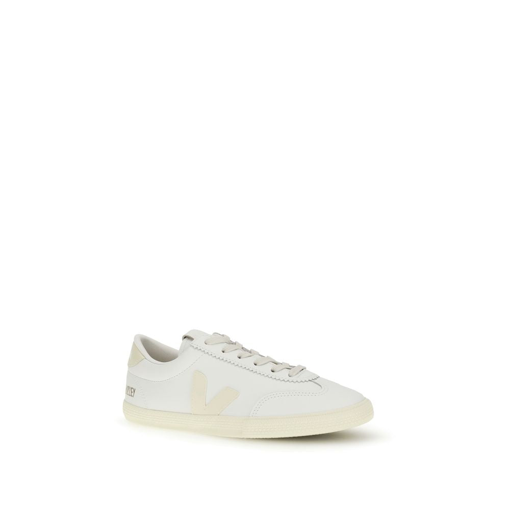 Veja White Calf Leather Volley Low Top Sneakers