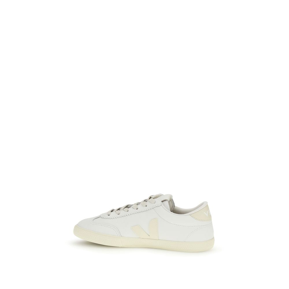 Veja White Calf Leather Volley Low Top Sneakers
