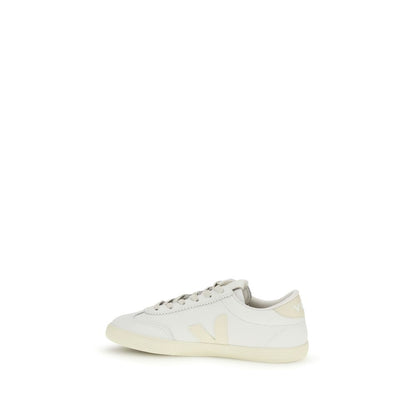 Veja White Calf Leather Volley Low Top Sneakers