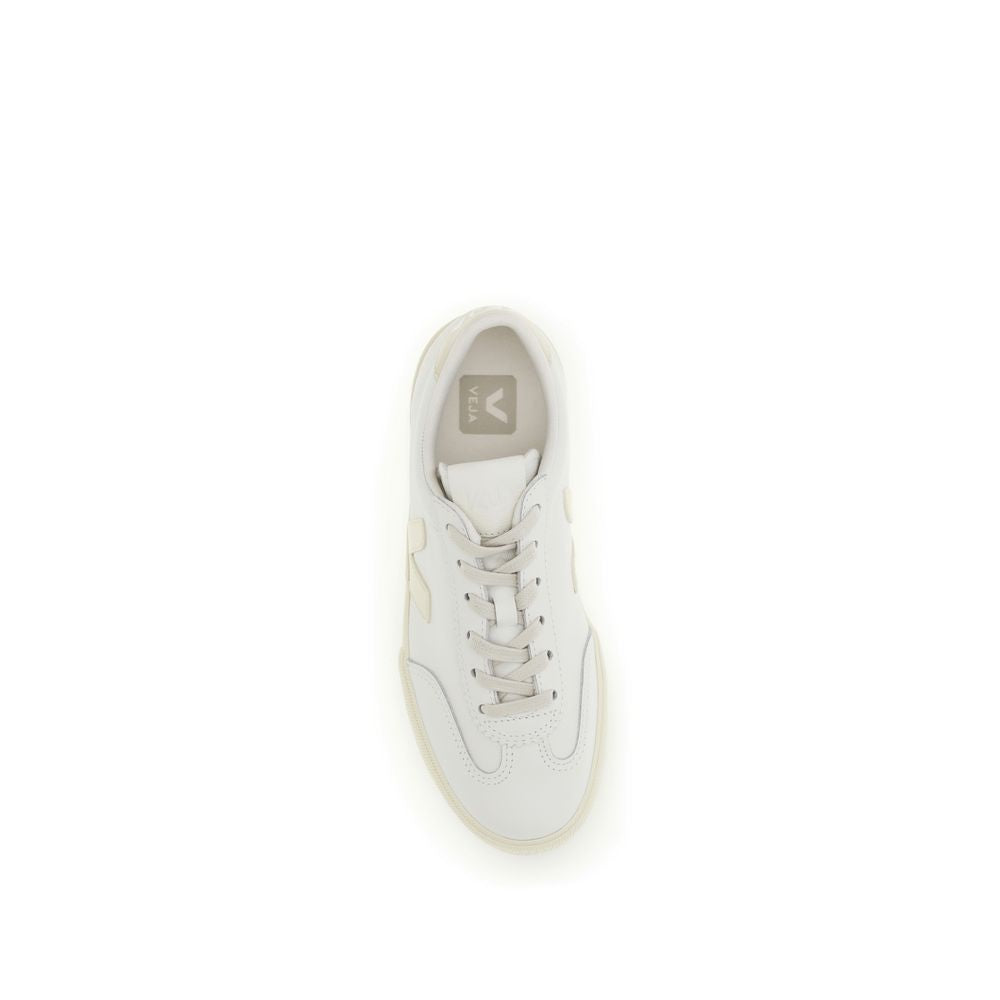 Veja White Calf Leather Volley Low Top Sneakers