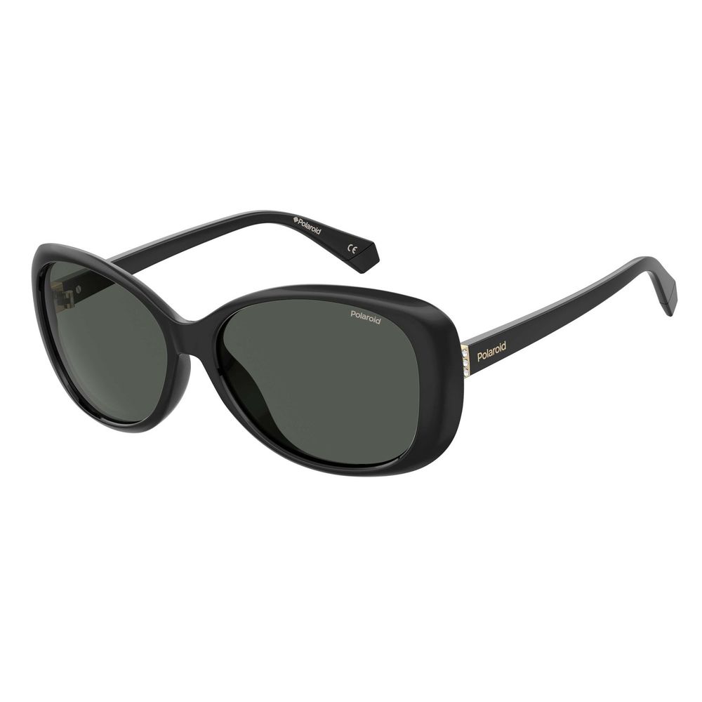 Polaroid Women’s Sunglasses – Black Butterfly Frame, Grey Polarized Lenses