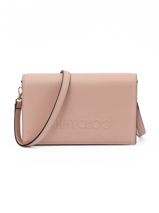 Jimmy Choo Powder Pink Avenue Leather Shoulder Strap Bag