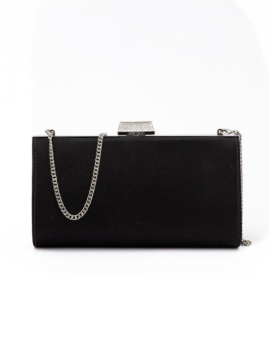 Jimmy Choo Black Satin Crossbody Bag - Luxurious Elegance