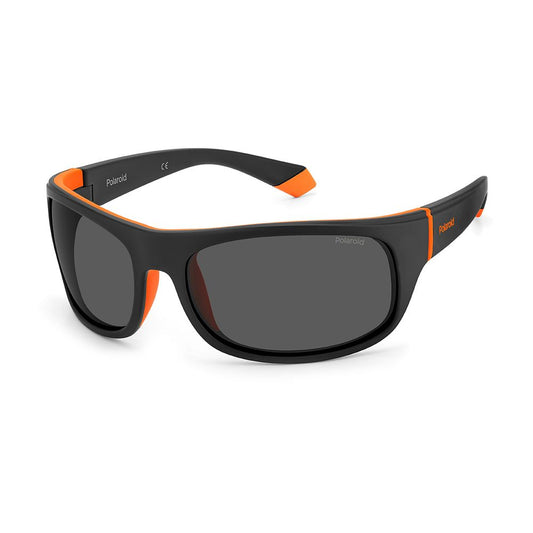 Polaroid Men's Black Rubber Sunglasses – Grey Polarized Lenses