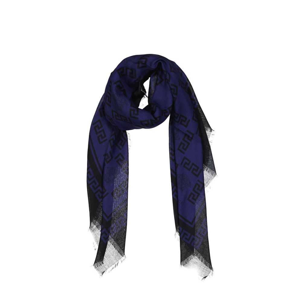Versace Blue Modal Scarf - A Statement of Elegance