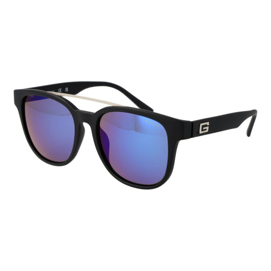 Guess Men’s Sunglasses – Black Square Frame, Blue Lenses