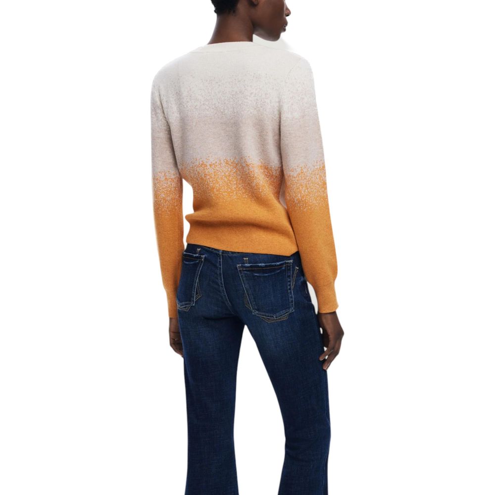 Desigual Beige Viscose Sweatshirt - Embrace Effortless Elegance