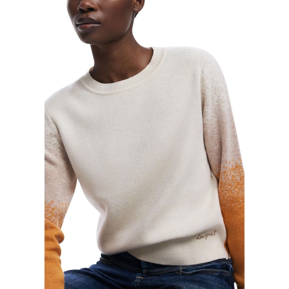 Desigual Beige Viscose Sweatshirt - Embrace Effortless Elegance
