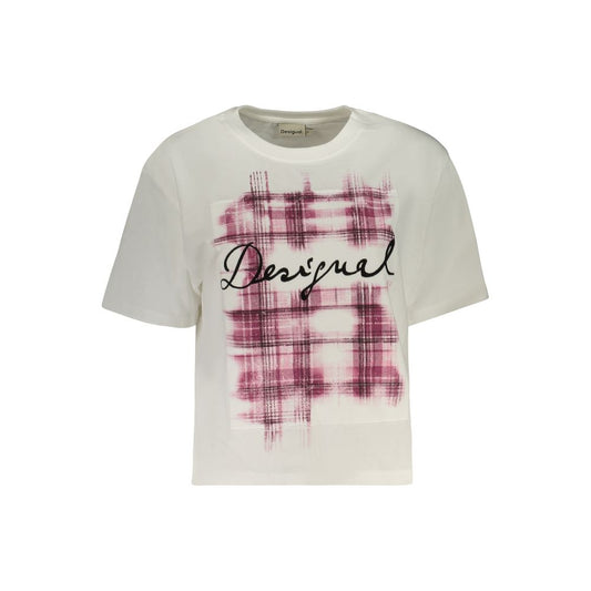 Desigual Bianco Cotton Women T-Shirt - Krakow Long Sleeve