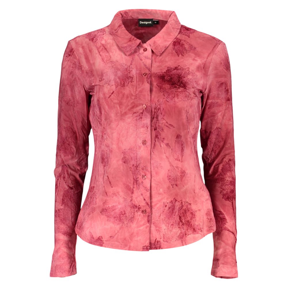 Desigual Rosso Polyester Women Shirt – LONDRES Long-Sleeved Statement Piece
