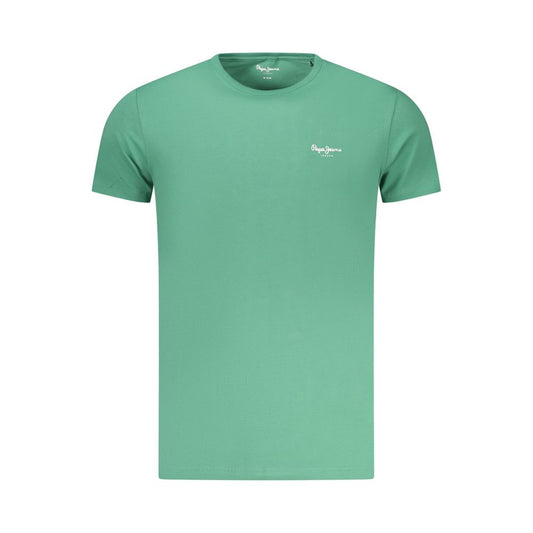 Pepe Jeans Green Cotton T-Shirt - Effortless Style and Comfort
