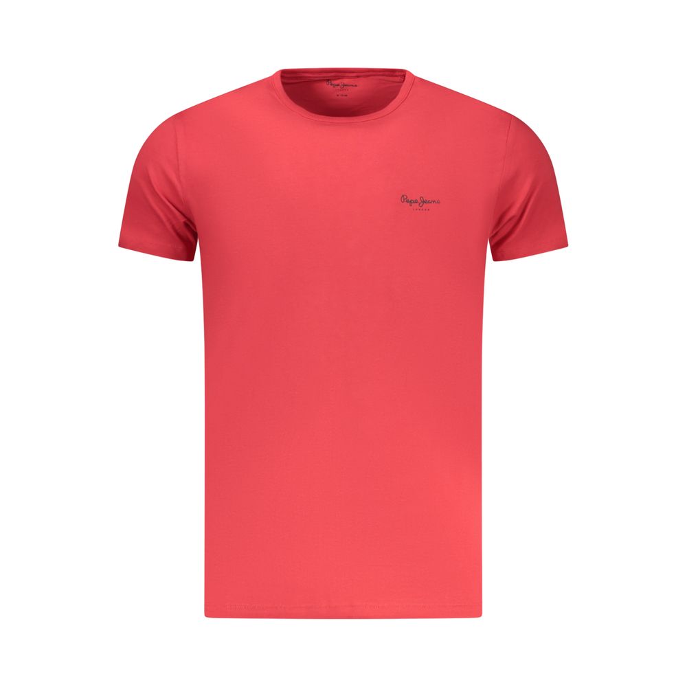 Pepe Jeans Red Cotton T-Shirt - Embrace Casual Style