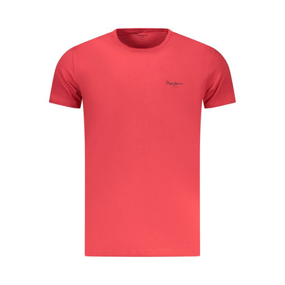 Pepe Jeans Red Cotton T-Shirt - Embrace Casual Style