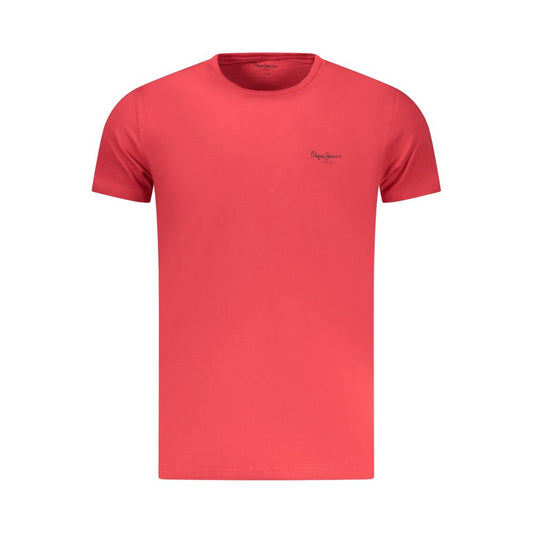 Pepe Jeans Red Cotton T-Shirt - Embrace Casual Style