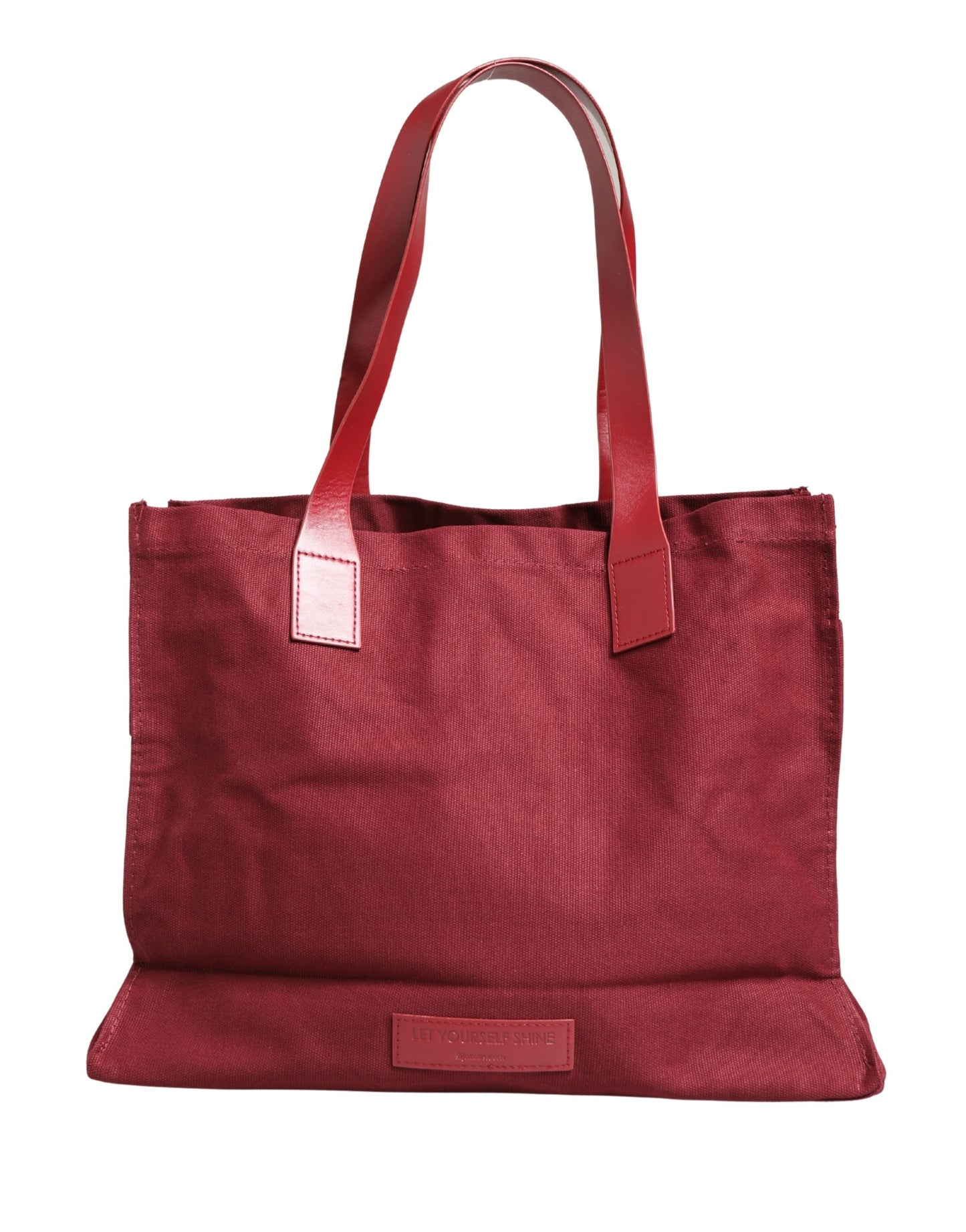 SIF JAKOBS Burgundy Cotton Canvas Shopping Tote Bag for Women