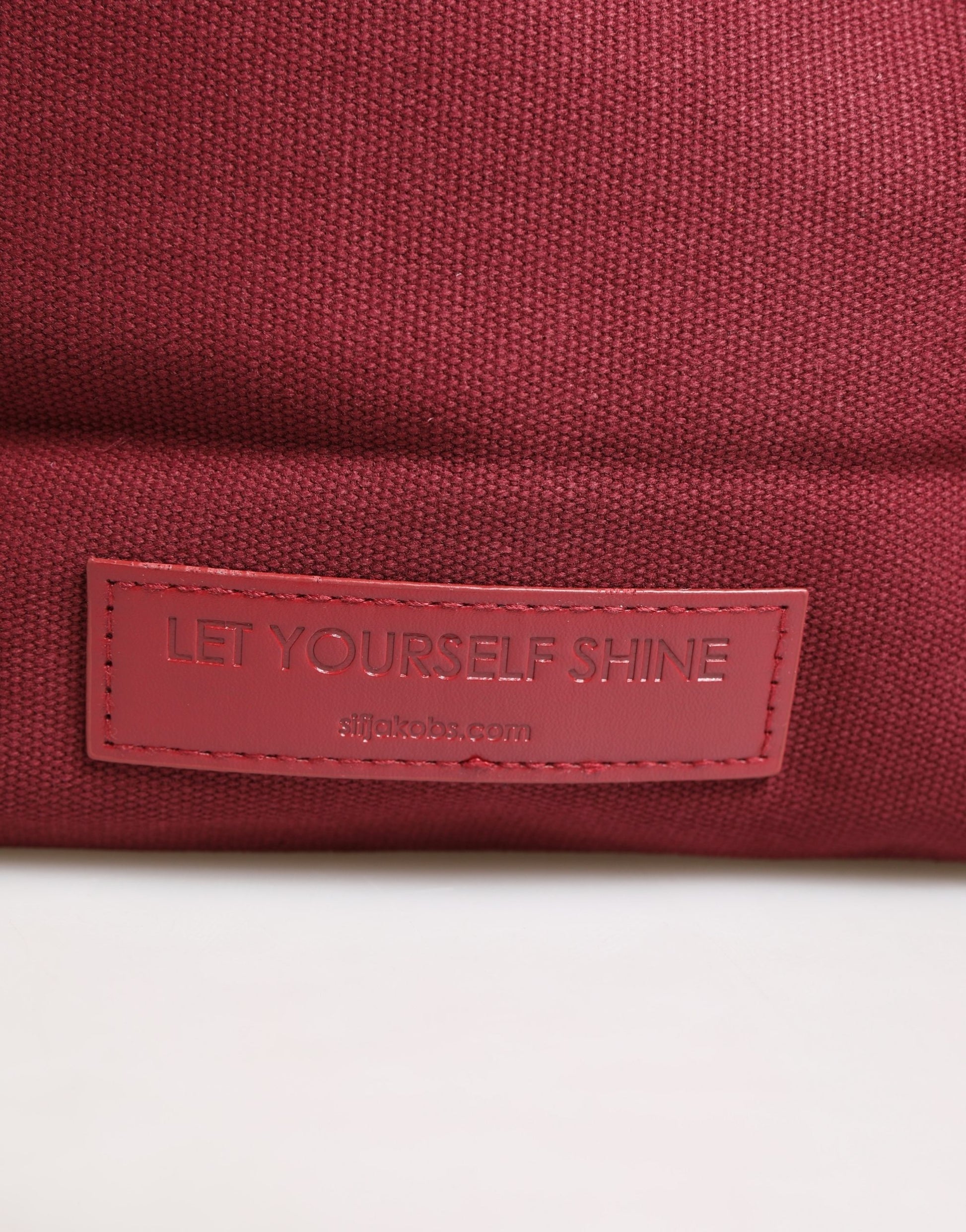 SIF JAKOBS Burgundy Cotton Canvas Shopping Tote Bag for Women