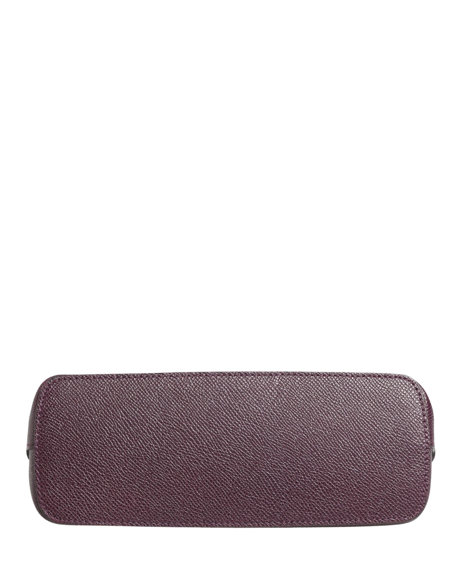Dolce & Gabbana Dark Purple Leather DG Logo Zip Around Hand Purse Wallet