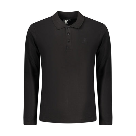 U.S. Grand Polo Black Cotton Long-Sleeved Men’s Polo Shirt