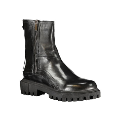 Cafenoir Black Leather Ankle Boot for Women