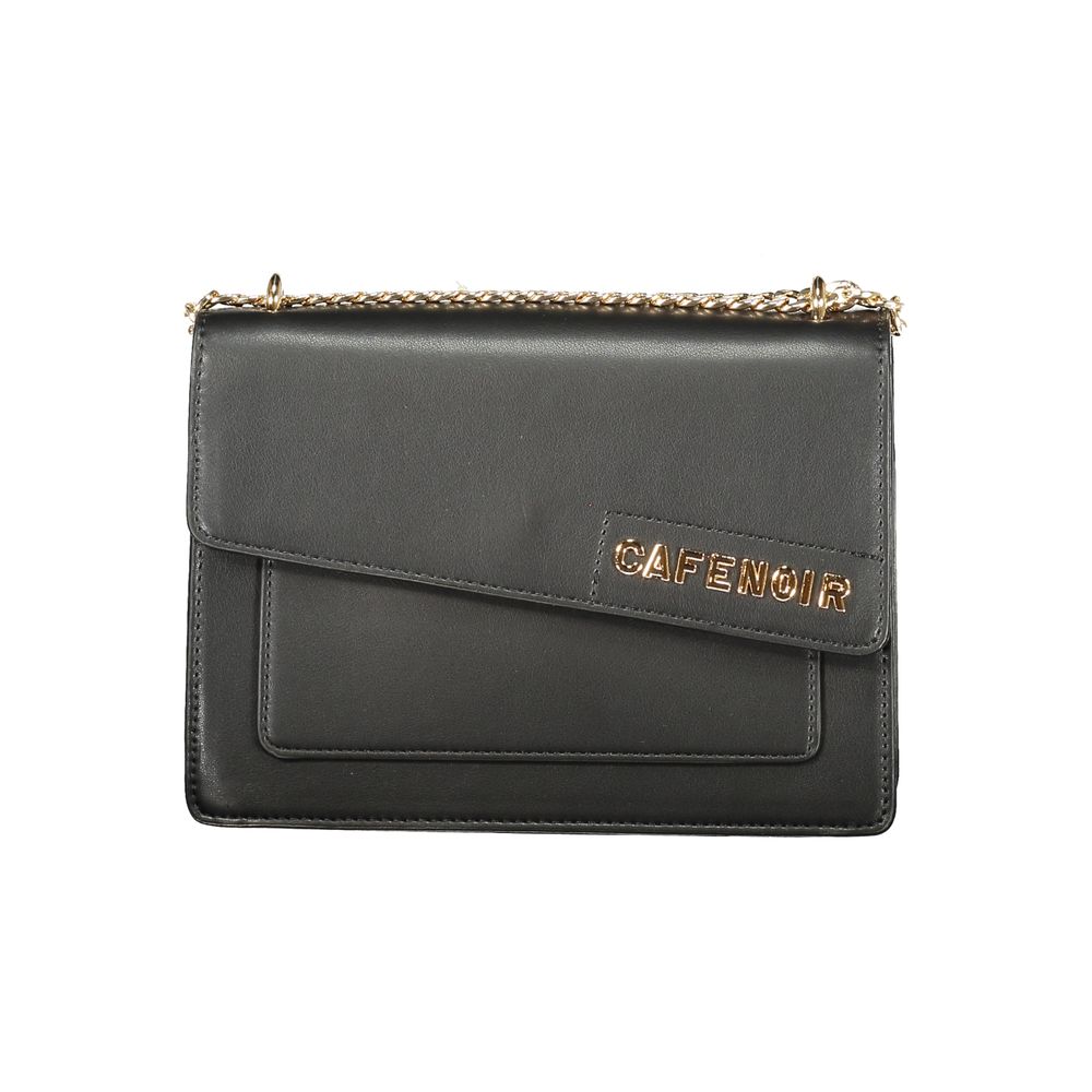 Cafenoir Chain Shoulder Bag Black Polyurethane Women