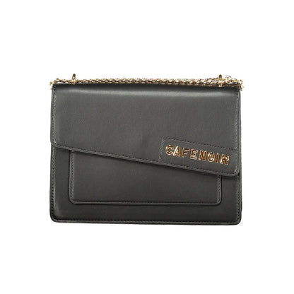 Cafenoir Chain Shoulder Bag Black Polyurethane Women