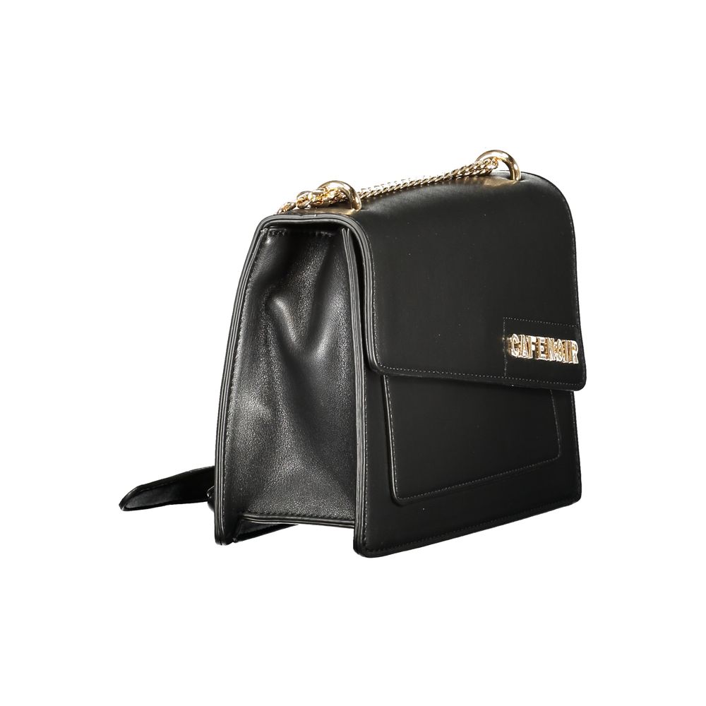 Cafenoir Chain Shoulder Bag Black Polyurethane Women