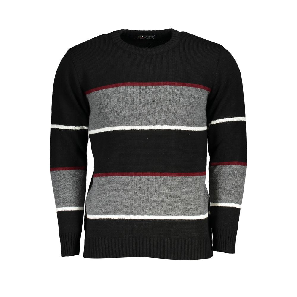 U.S. Grand Polo Black Acrylic Men's Sweater