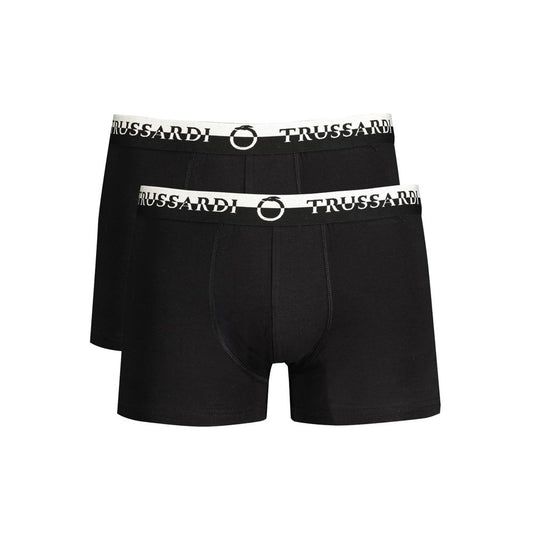 Trussardi Black Cotton Men's Boxer Bi-Pack