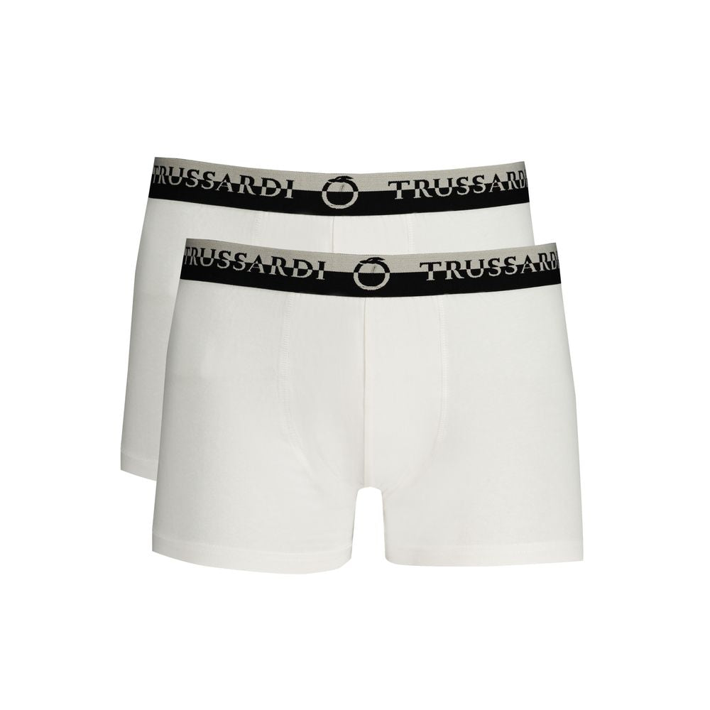Trussardi White Cotton Men's Boxer Brief Bi-Pack