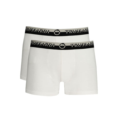 Trussardi White Cotton Men's Boxer Brief Bi-Pack